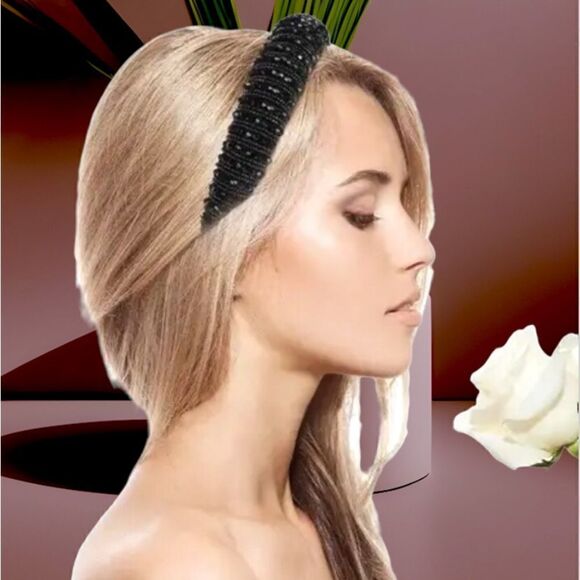 LUXURY BEADED AUSTRIAN CRYSTAL HEADBAND WOMEN ACCESSORY - Picture 1 of 4
